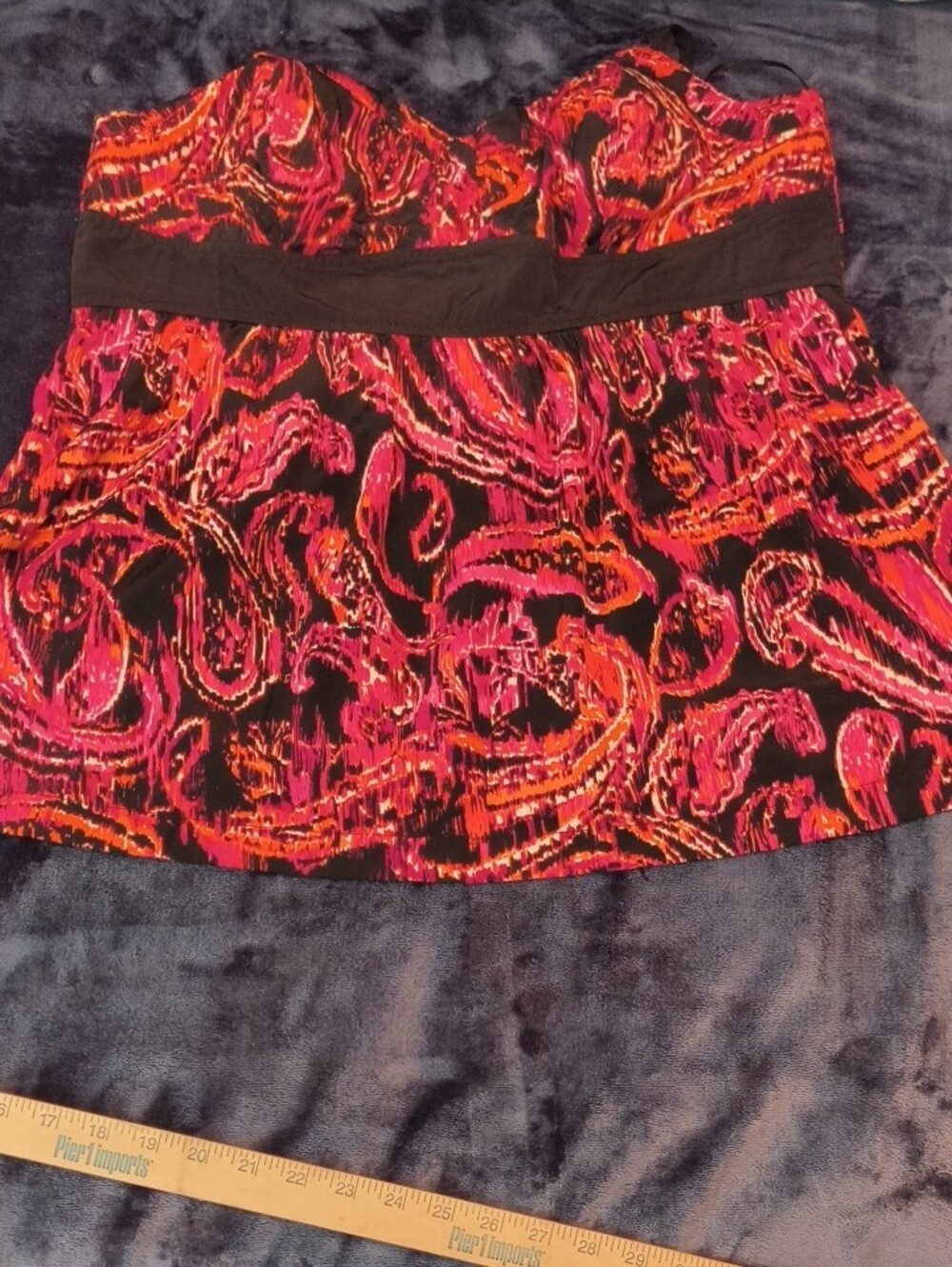 Elle Black Camisole with Pink & Orange Paisley Print - Picture 14 of 15